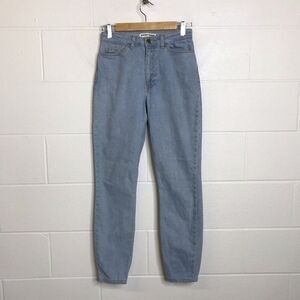 American Apparel Jeans Womens Light Stone Wash 10.5" Mid Rise Size 26 Marked 28